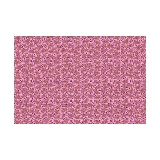 Holiday Pink Trees Gift Wrap Paper