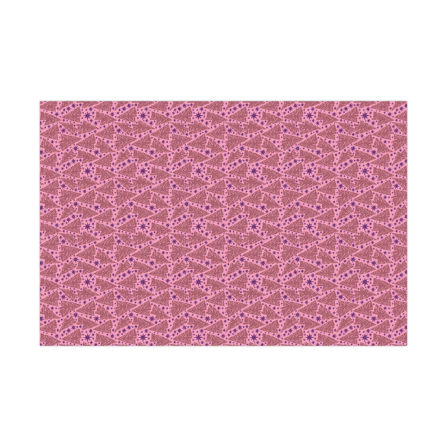 Holiday Pink Trees Gift Wrap Paper