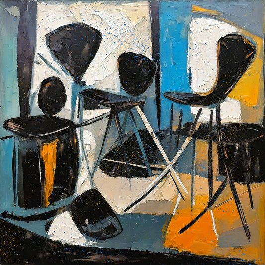 Black Chairs - 16x16 Fine Art Print