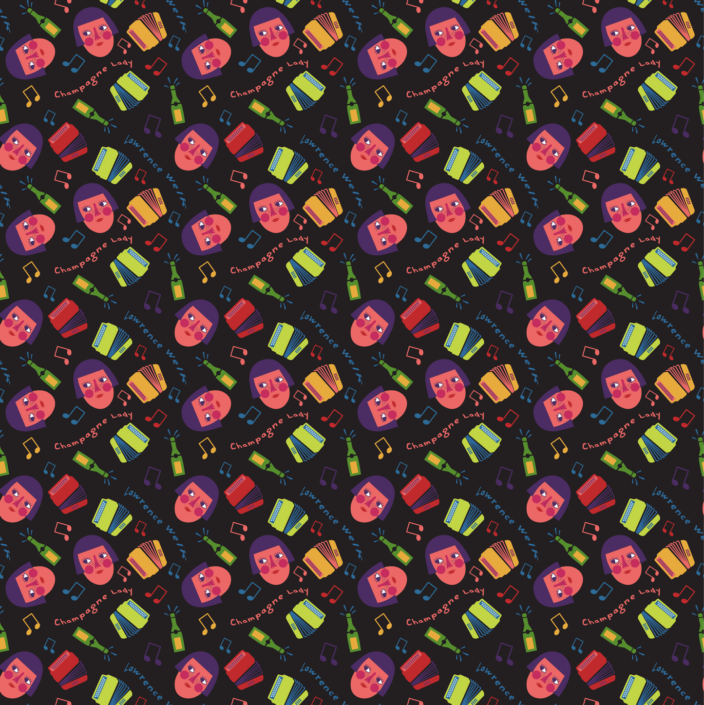 Champagne Music Lady -- Digital Pattern Download