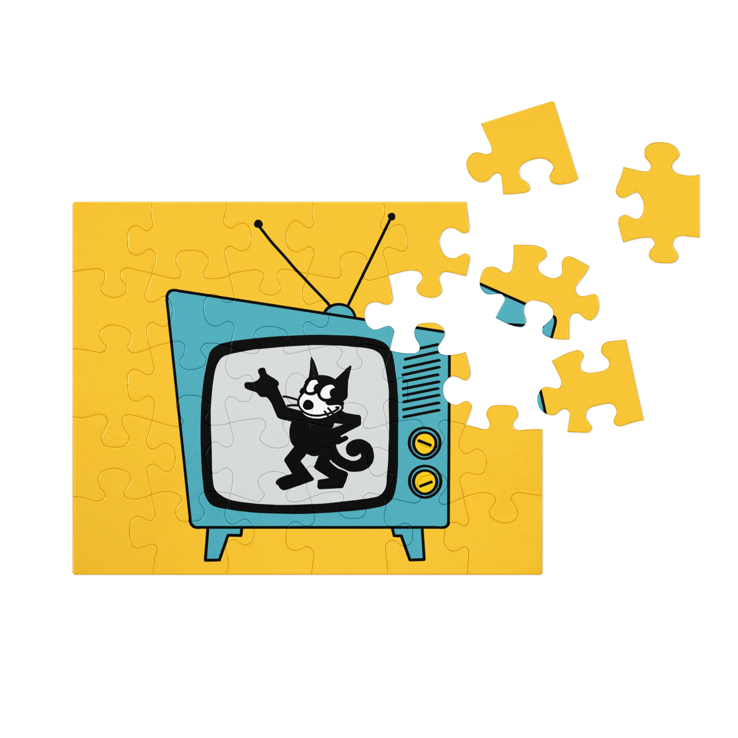 Watching Saturday Morning Cartoons - Senior- Friendly Jigsaw Puzzle With Tin