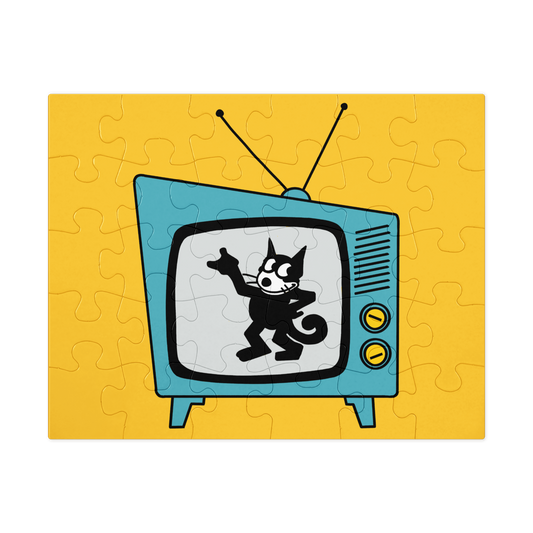 Watching Saturday Morning Cartoons - Senior- Friendly Jigsaw Puzzle With Tin