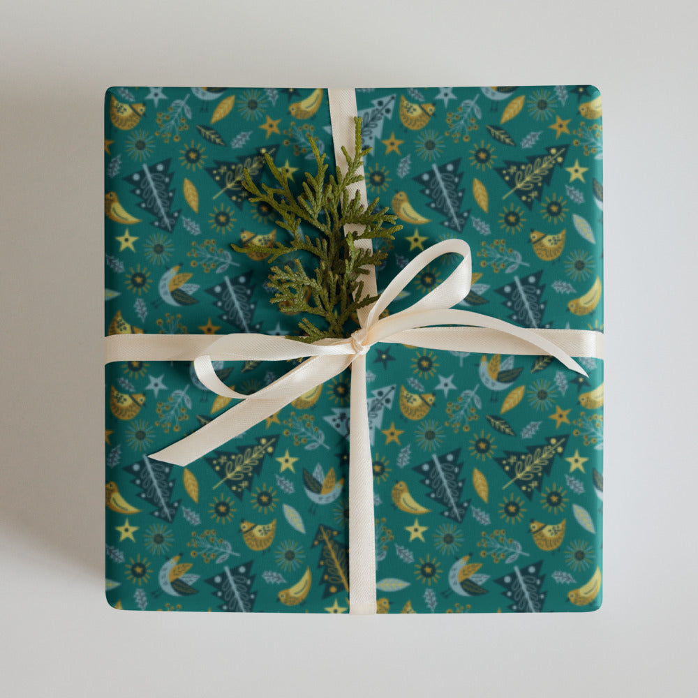 Merry Bird Wrapping Paper Sheets