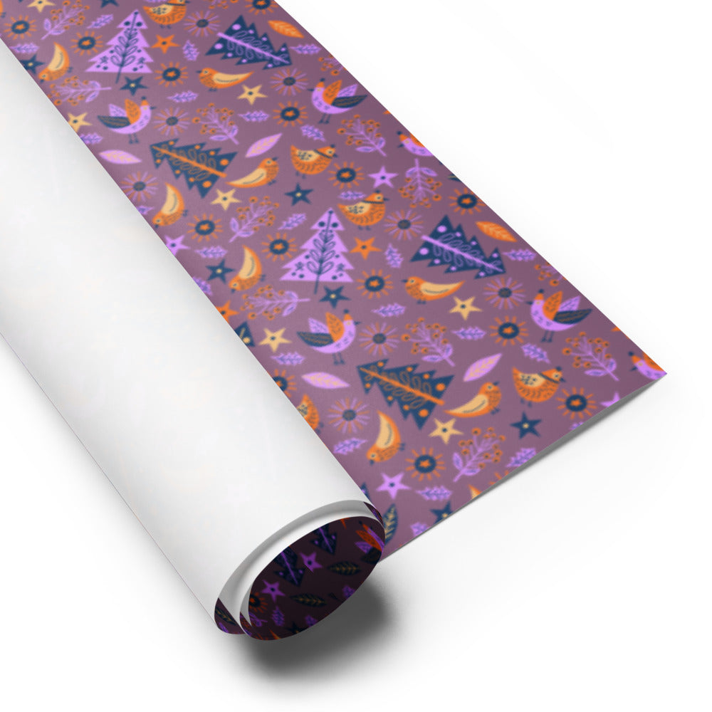 Merry Bird Wrapping Paper Sheets