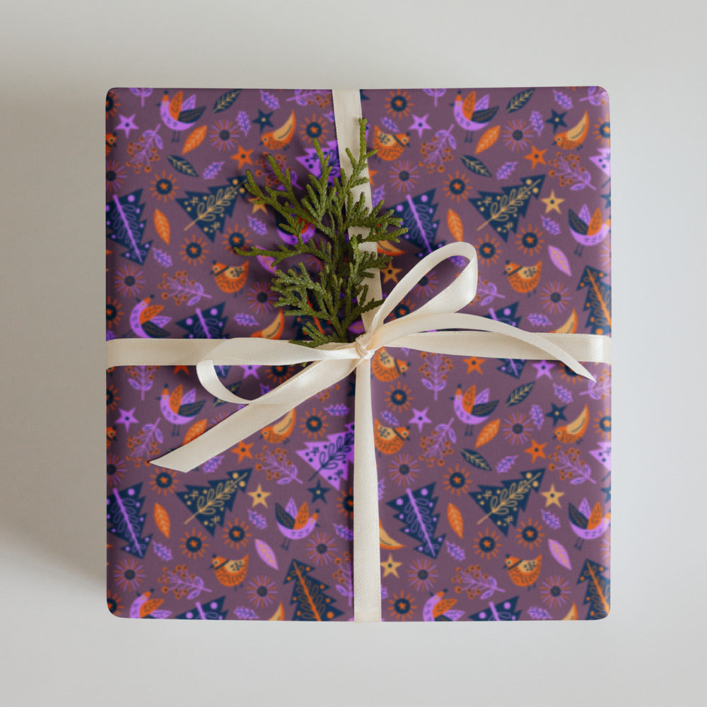 Merry Bird Wrapping Paper Sheets