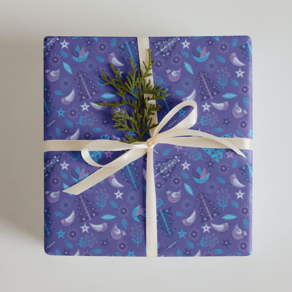 Merry Bird Wrapping Paper Sheets