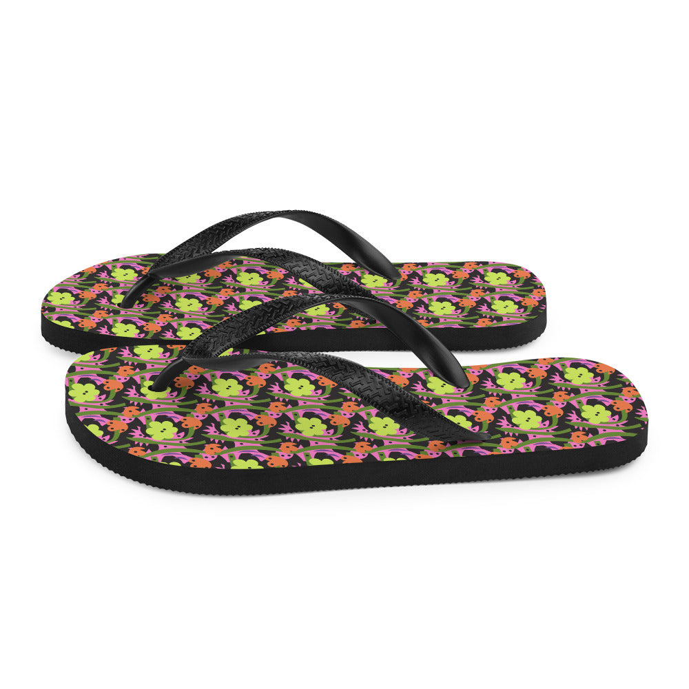 Tropical Flower Flip-Flops