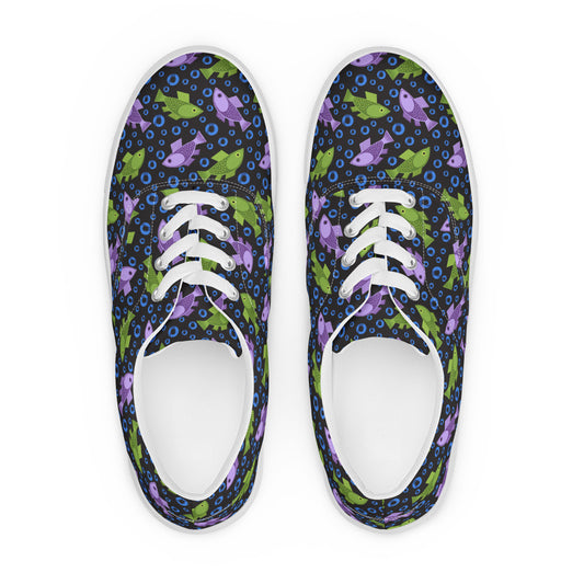 Fish Bubbles Women’s Lace-up Canvas Shoes