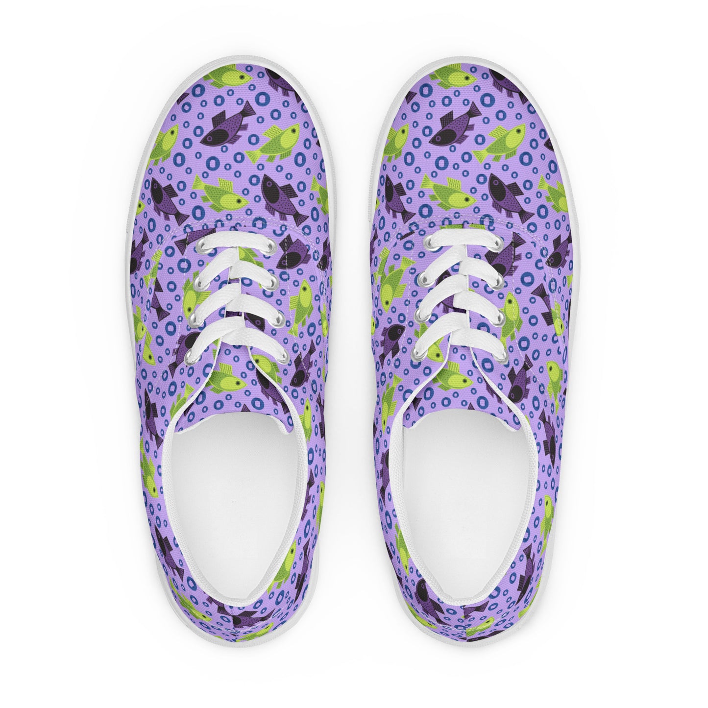 Fish Bubbles Women’s Lace-up Canvas Shoes