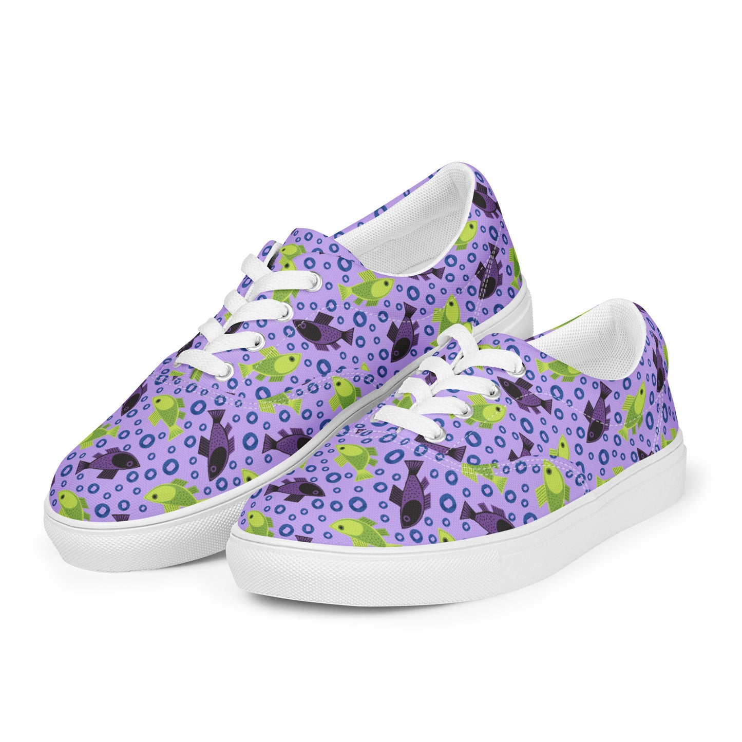 Fish Bubbles Women’s Lace-up Canvas Shoes