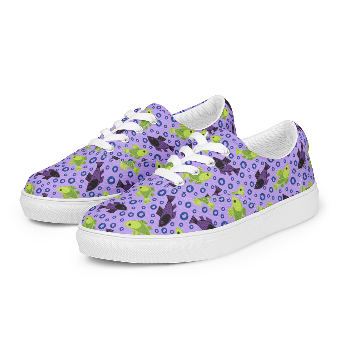 Fish Bubbles Women’s Lace-up Canvas Shoes