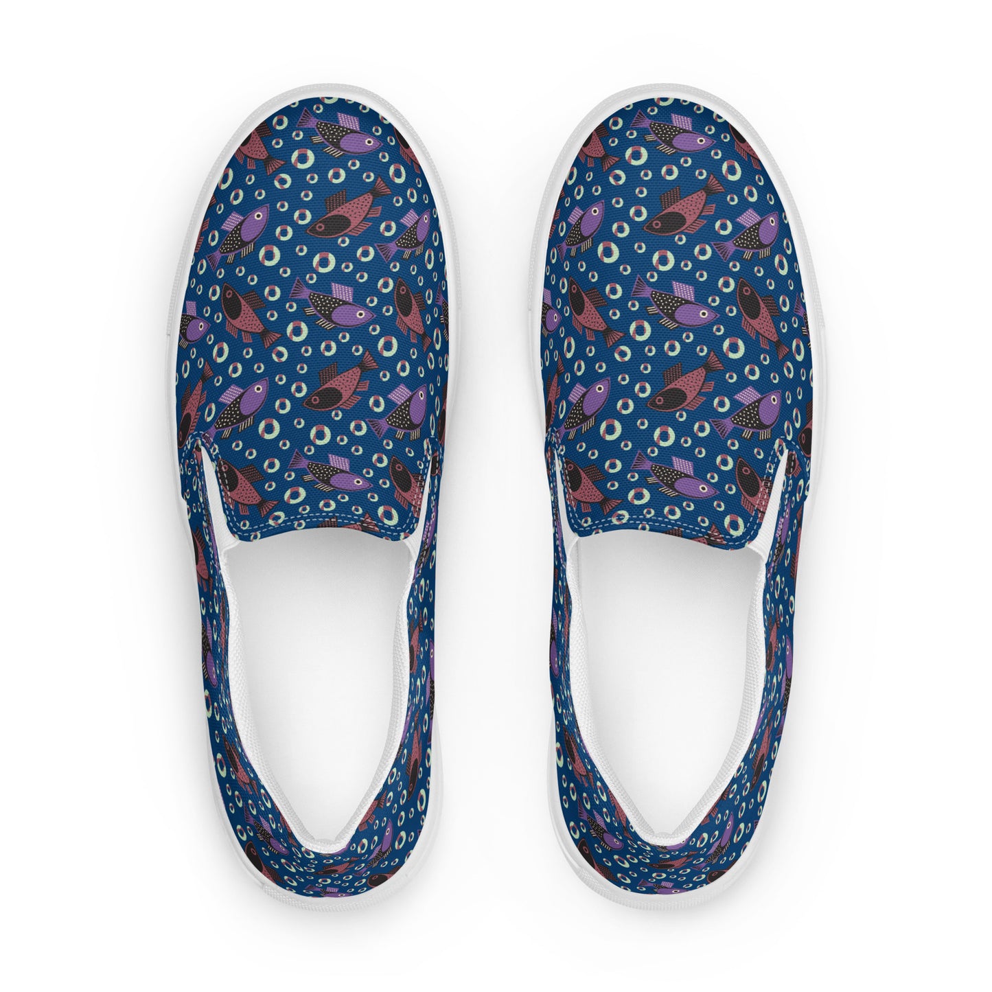 Fish Bubbles Women’s Slip-on Canvas Shoes