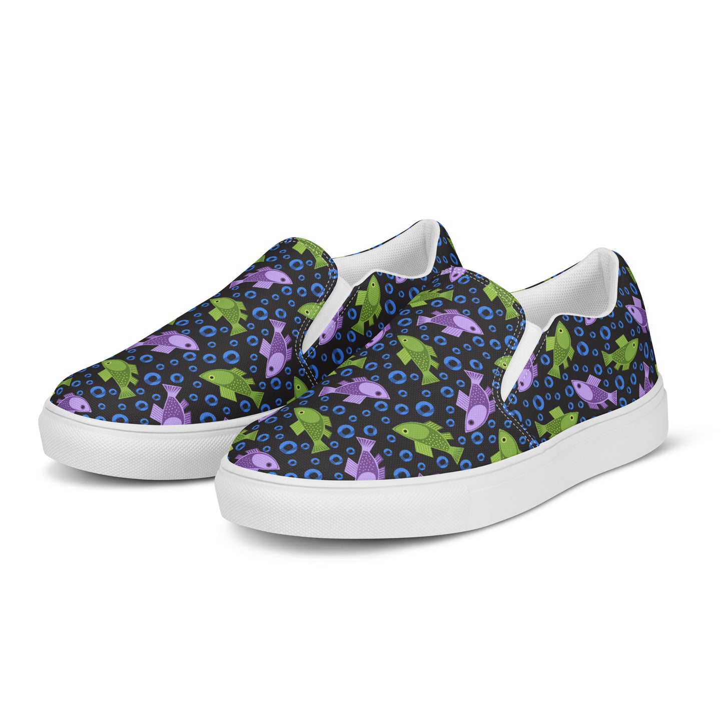 Fish Bubbles Women’s Slip-on Canvas Shoes