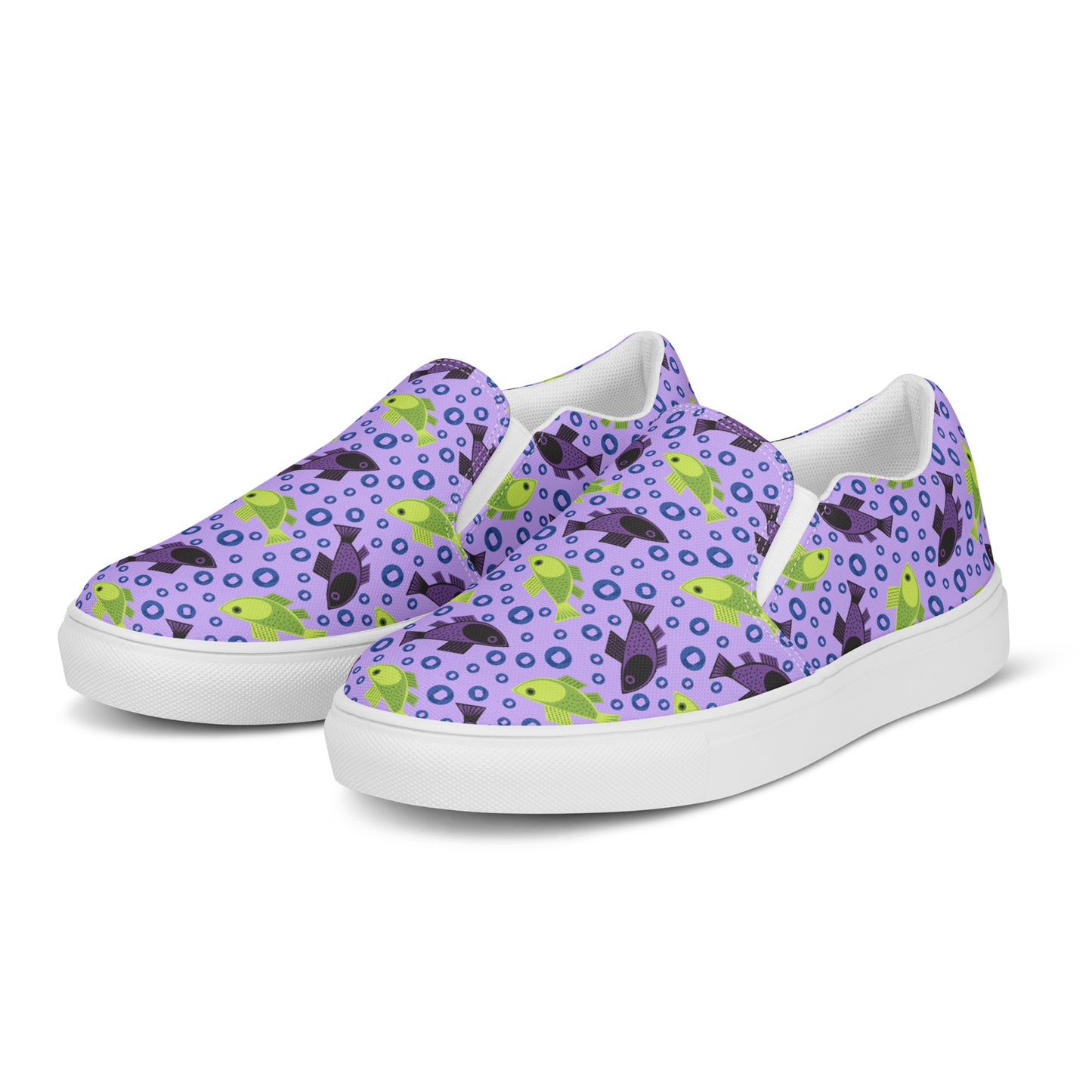 Fish Bubbles Women’s Slip-on Canvas Shoes