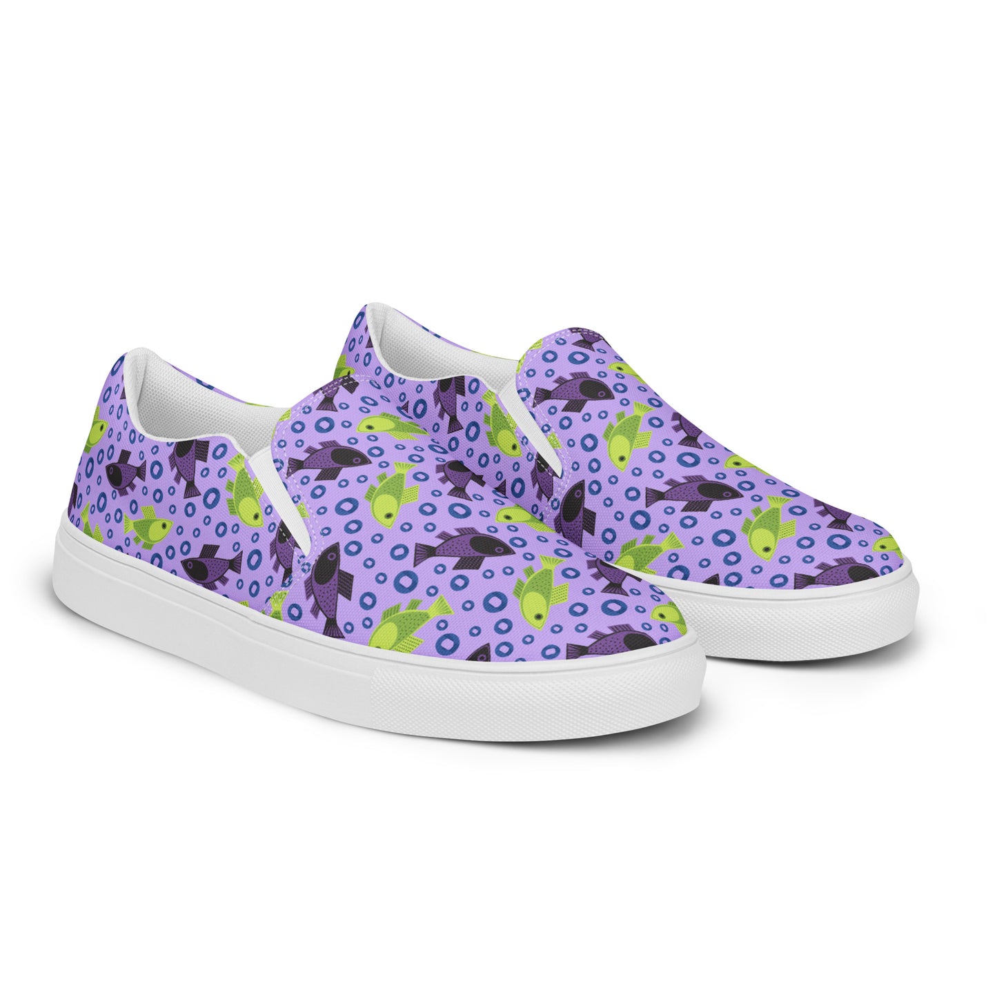 Fish Bubbles Women’s Slip-on Canvas Shoes