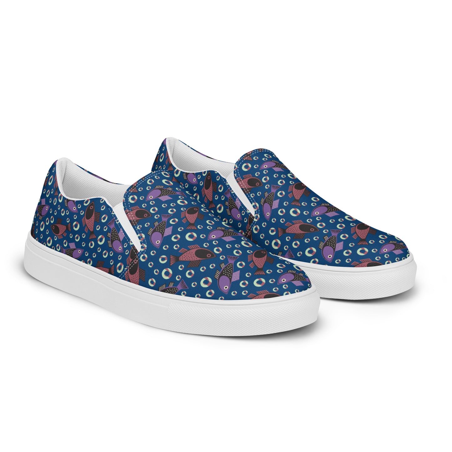 Fish Bubbles Women’s Slip-on Canvas Shoes